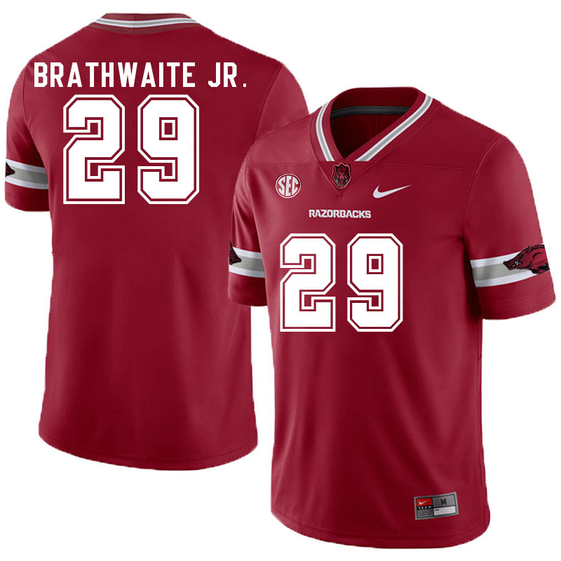 Men #29 AJ Brathwaite Jr. Arkansas Razorback College Football Jerseys Stitched Sale-Alternate Cardin